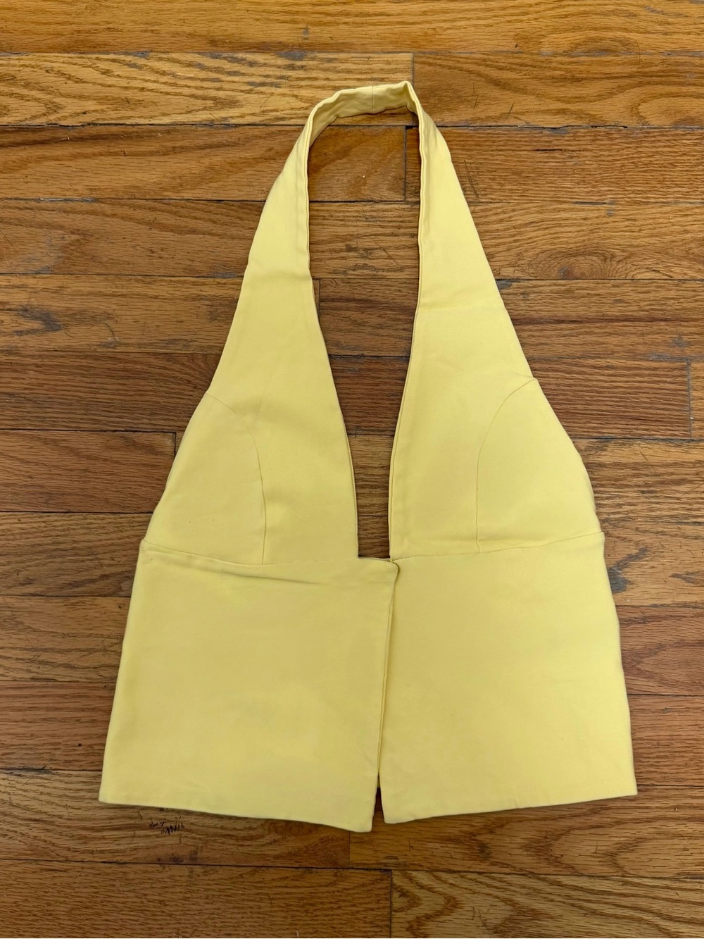 Zara Butter Yellow Halter Going Out Top - Size XS